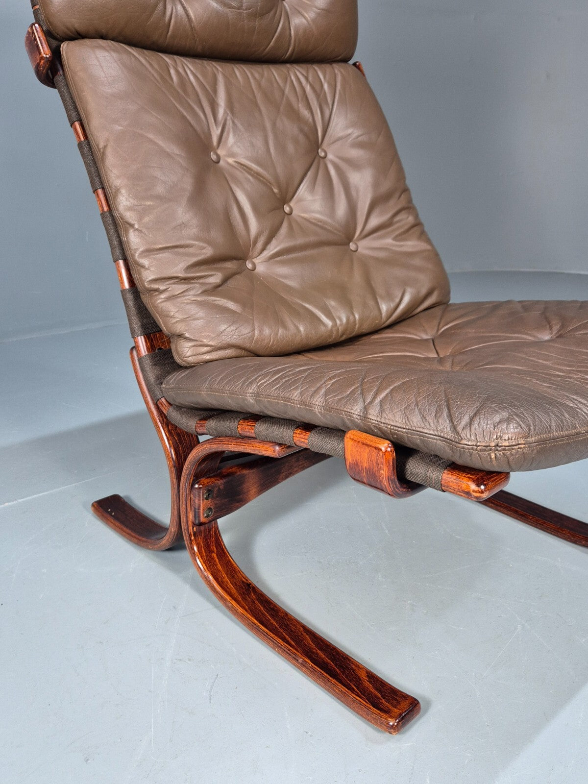 Vintage Danish Bentwood and Leather Lounge Chair 1970s Retro EB9348 MBEN - UKDK FURNITURE