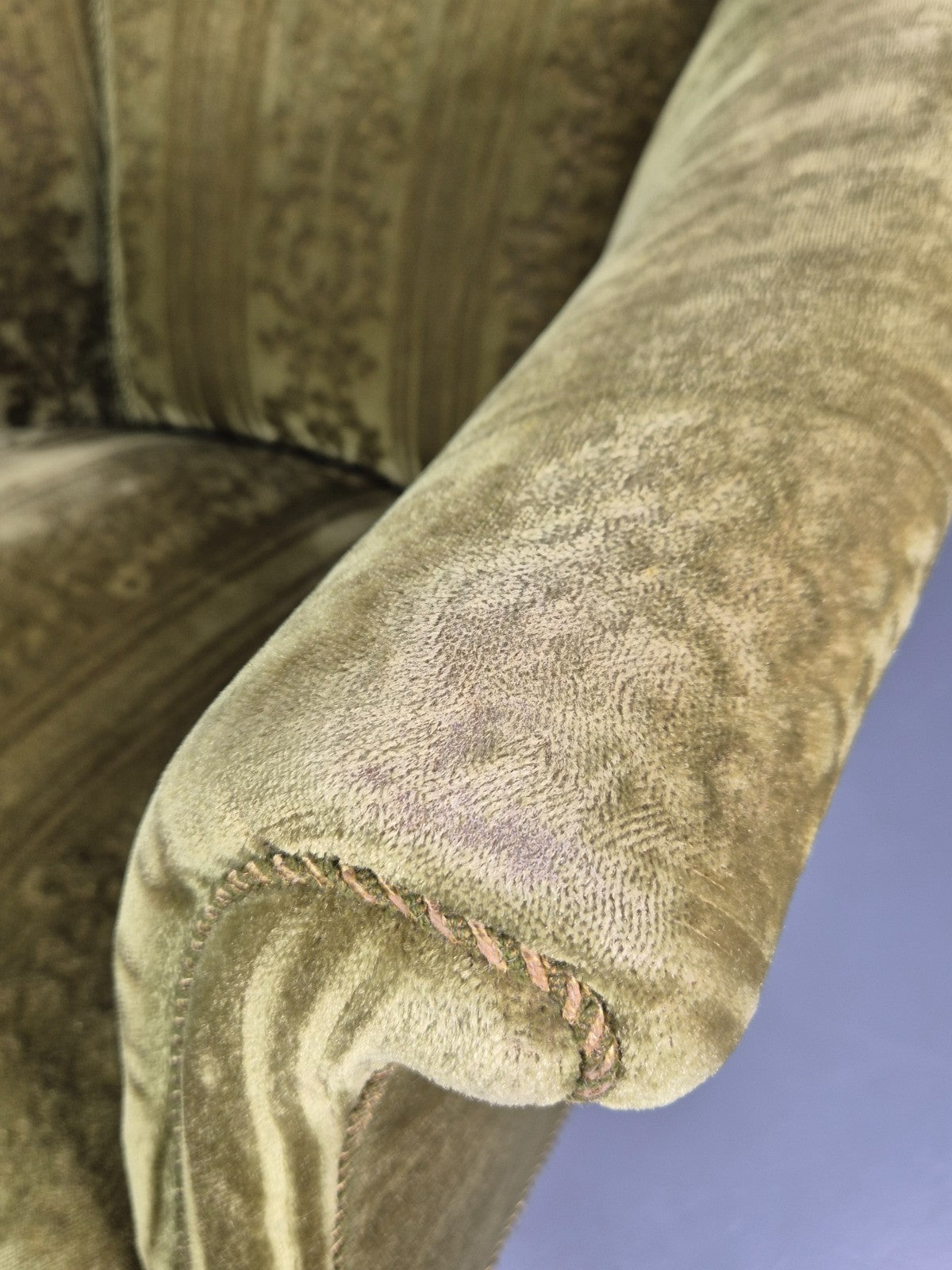 Vintage Art Deco Danish Tub Chair Green Moquette 1940s EB10775 VCLO17