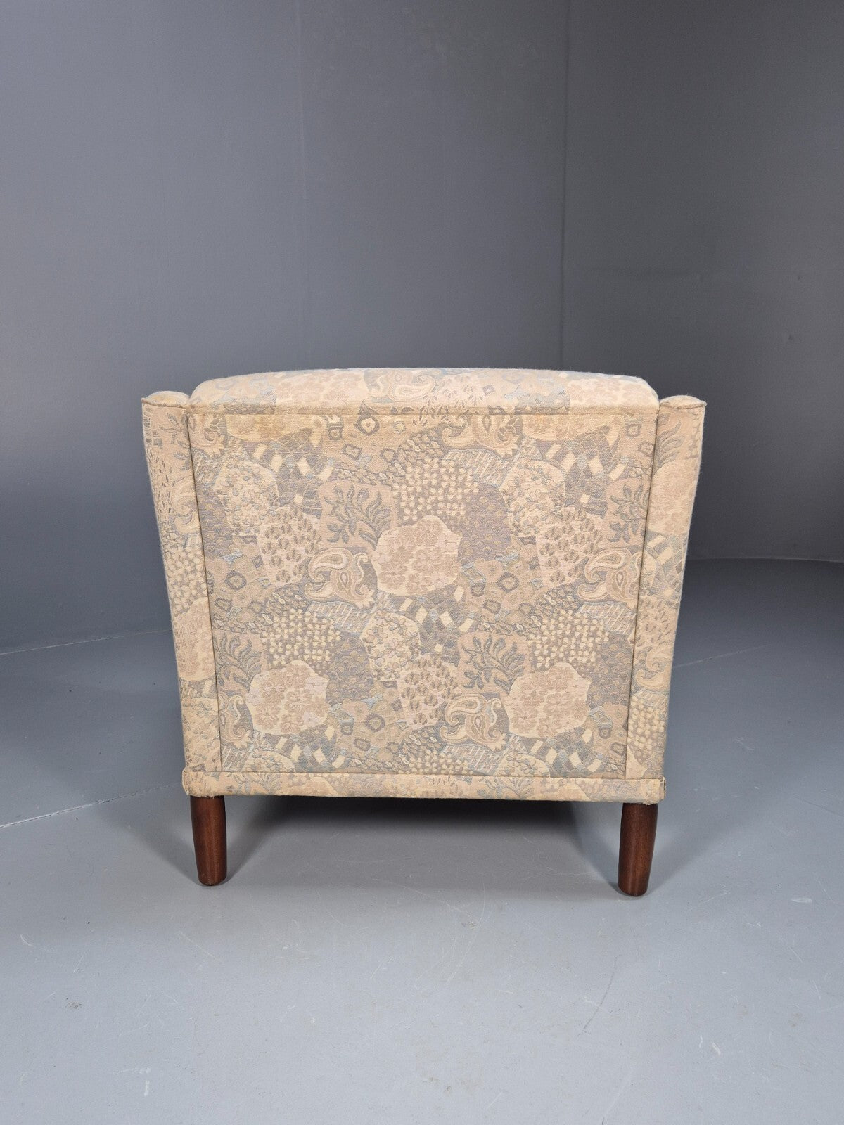 Vintage Danish Lounge Chair Abstract Floral 1980s Material Retro EB09600 MNOR - UKDK FURNITURE