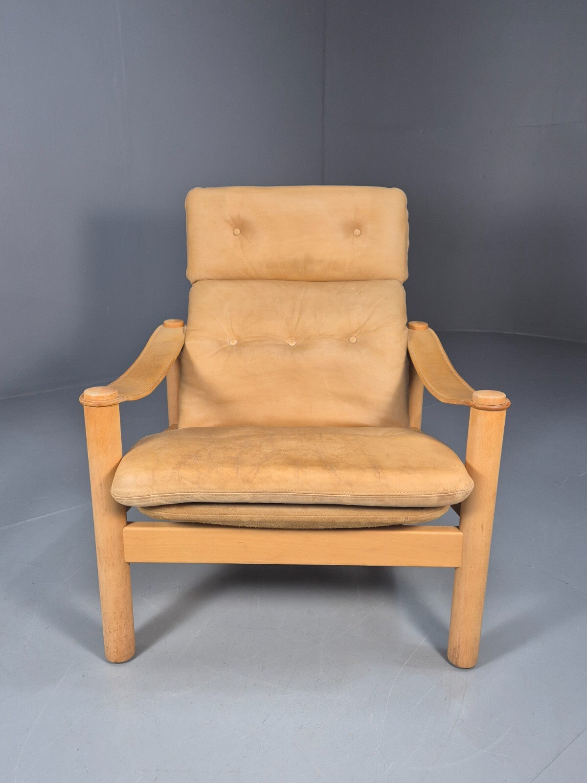 Vintage Nubuck Leather Lounge Chair Ebbe Gehl Danish Mid Century EB9301 MNOR - UKDK FURNITURE