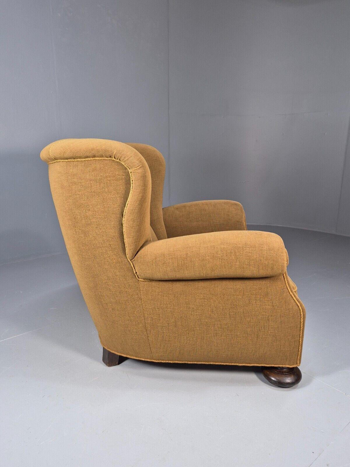 EB8932 Vintage Danish Lounge Chair Gold Velour Shell Back Deco 1930s EB8932 VCLO - UKDK FURNITURE