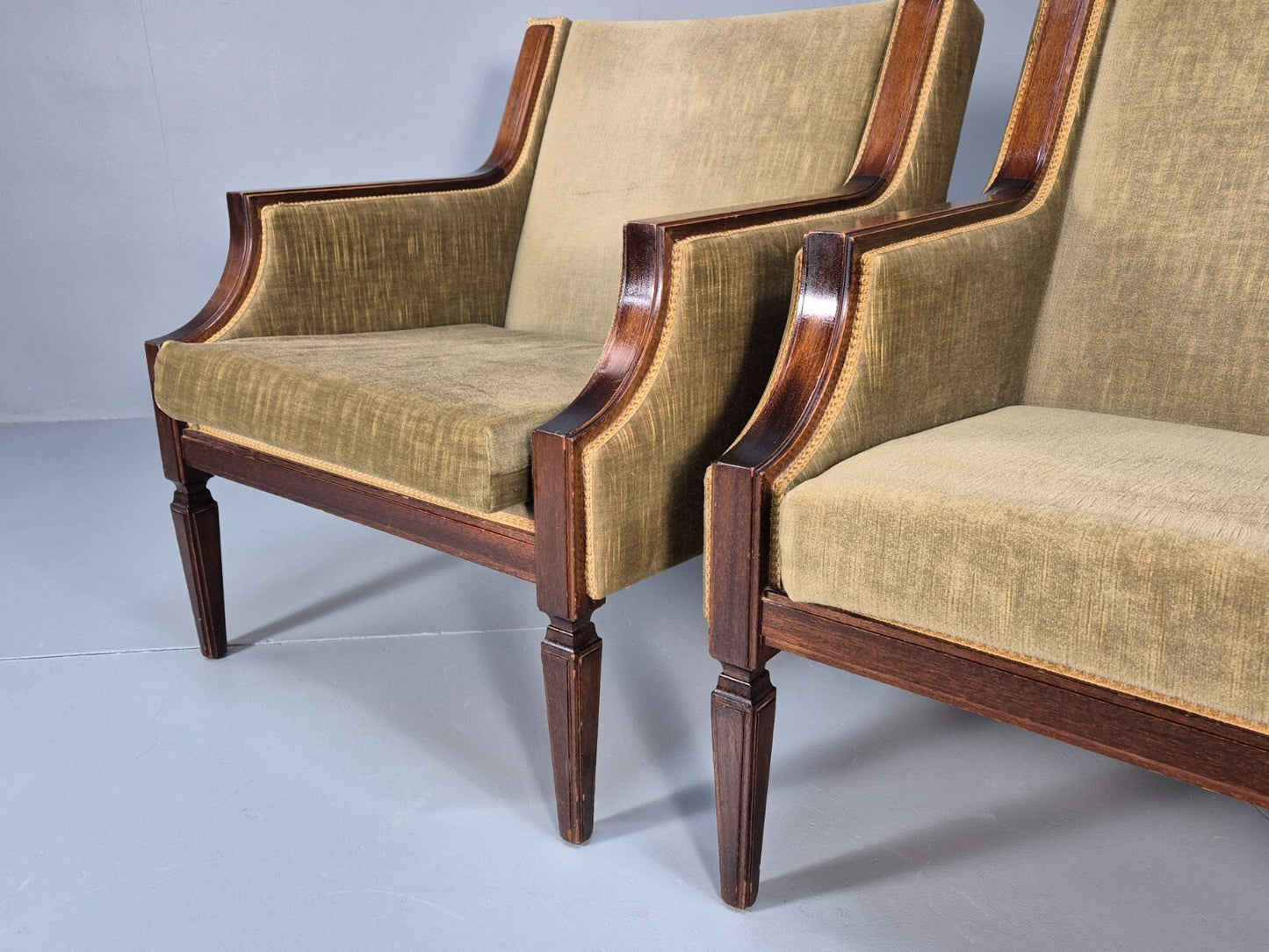 2 Vintage Danish Classical Lounge Chairs 1960s Retro Georgian Style EB9655 VCLO - UKDK FURNITURE