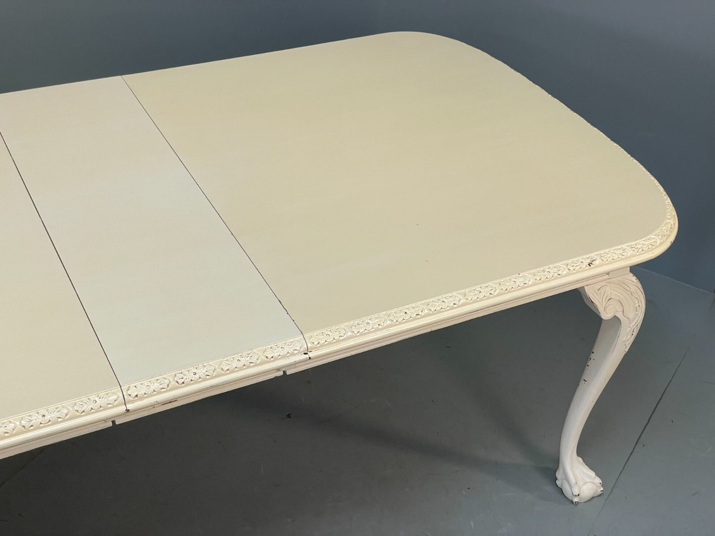 Antique Extending Dining Table Off White Painted Mahogany French EB9127 VWOO - UKDK FURNITURE
