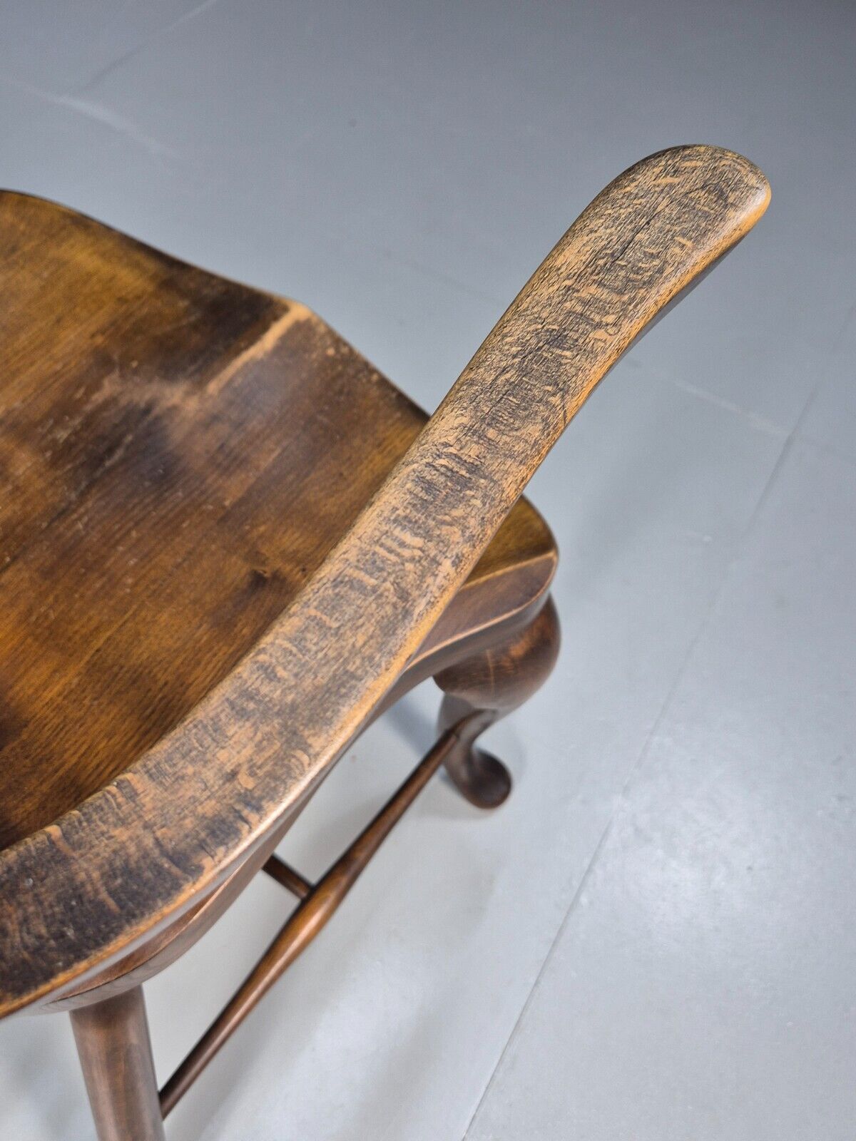 Vintage Windsor Chair Beech Wood Stickback Pad Feet Antique EB8961 VDIN - UKDK FURNITURE