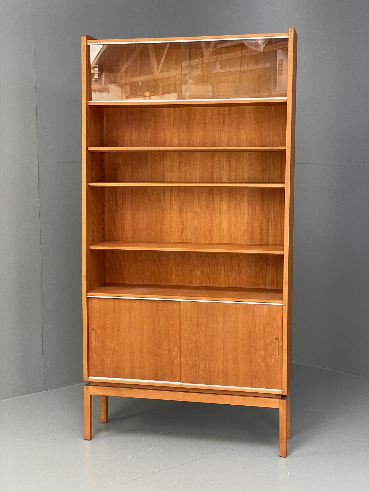 Vintage Cherry Wall Unit Bookcase By Minty Mid Century 1960s EB9722 MWOO - UKDK FURNITURE