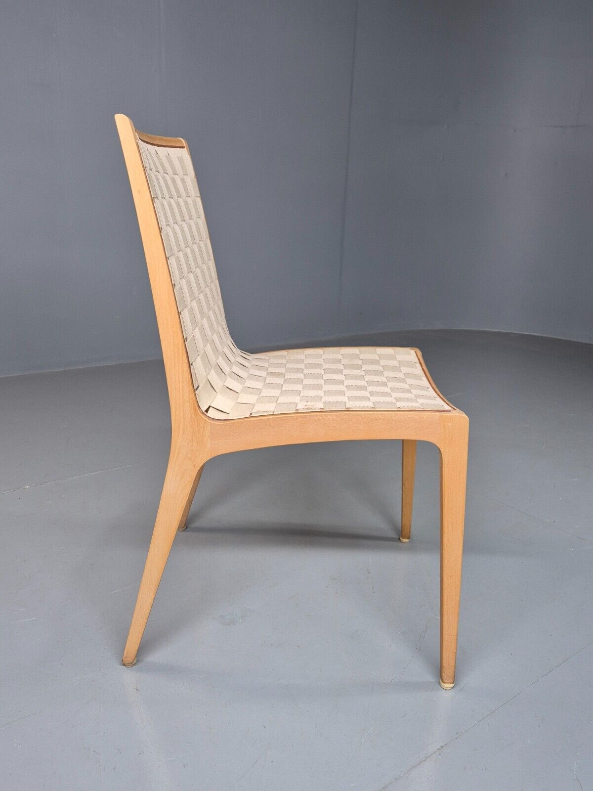 Vintage Danish Dining Chair Cream Canvas Finn Ostergaard Retro MCM EB8282 MDIN - UKDK FURNITURE
