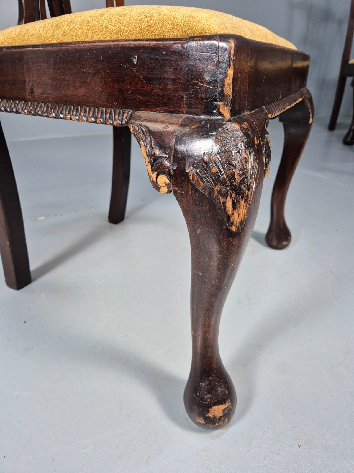 4 Antique Chippendale Revival Mahogany Dining Chairs 1900s EB9480 VDIN - UKDK FURNITURE