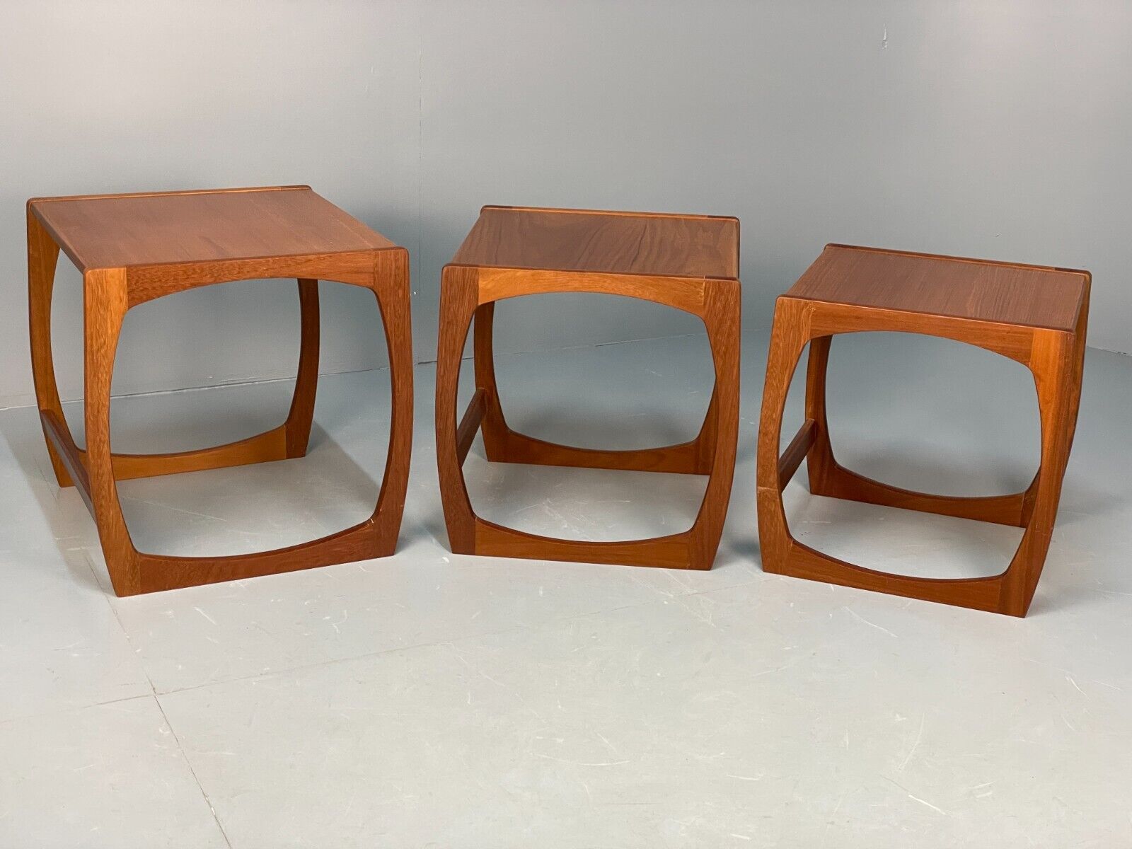 Vintage Teak Nesting Tables Set Of Three Coffee Tables EB8669 MWOO - UKDK FURNITURE