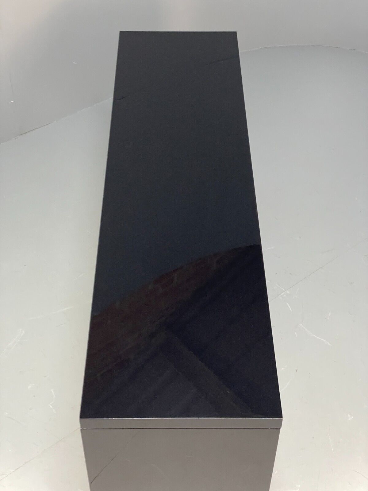 Modern Gloss Black Media Unit Sideboard With Metal Legs EB8660 MWOO - UKDK FURNITURE