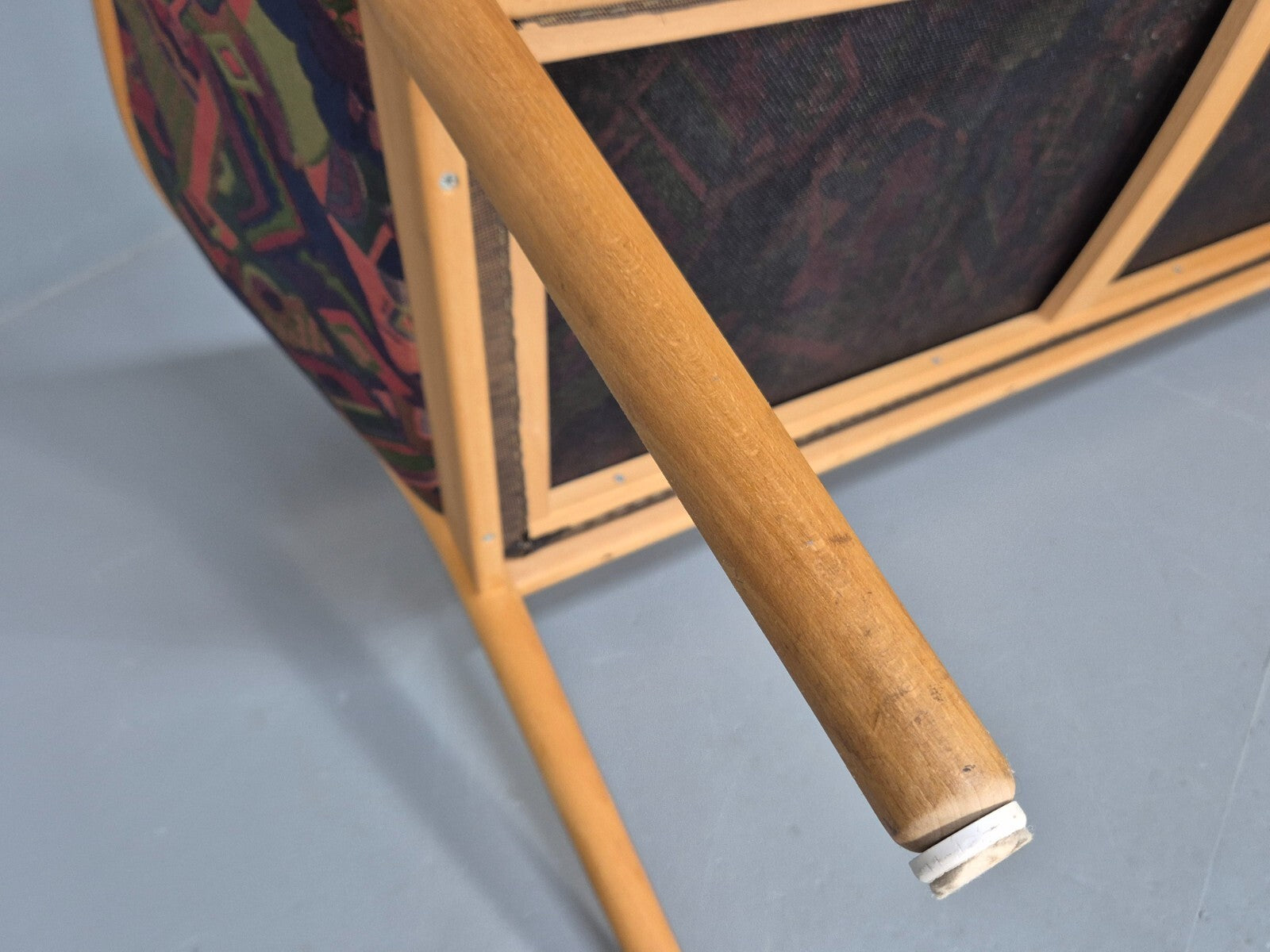 Vintage 2 Seater Sofa Curved Beech Frame Multicoloured 1980s Danish EB9290 M2SS - UKDK FURNITURE