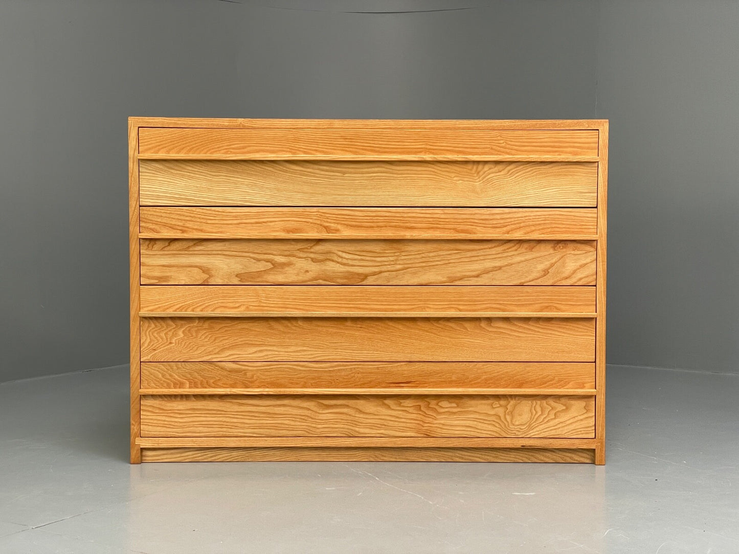 Solid Ash Chest Of Drawers With Mid Century Styled Handles Modern EB9724 MWOO - UKDK FURNITURE