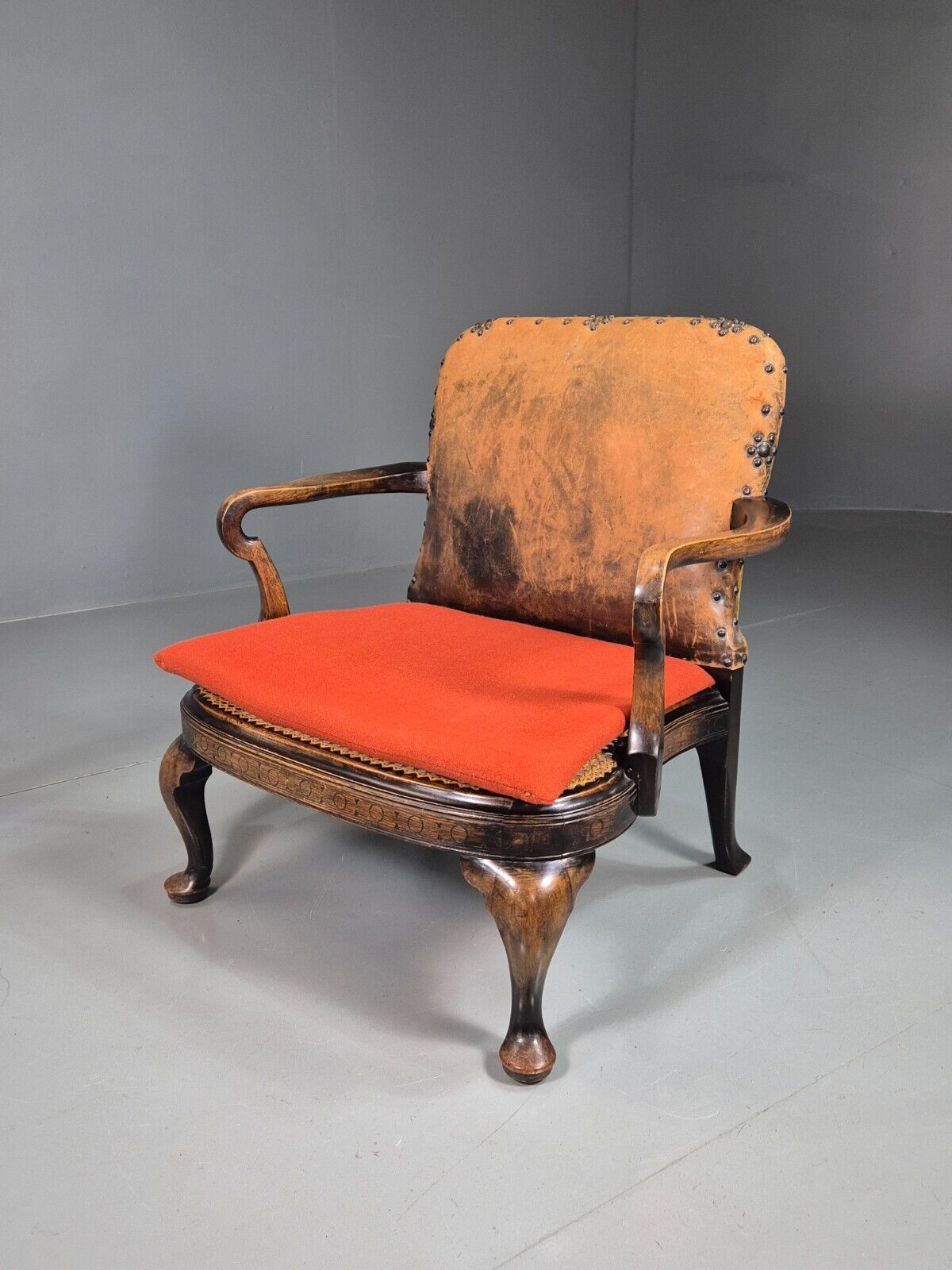 Vintage Lounge Chair Beech Frame Bergere Seat Antique Early 20th EB7640 VCLO - UKDK FURNITURE