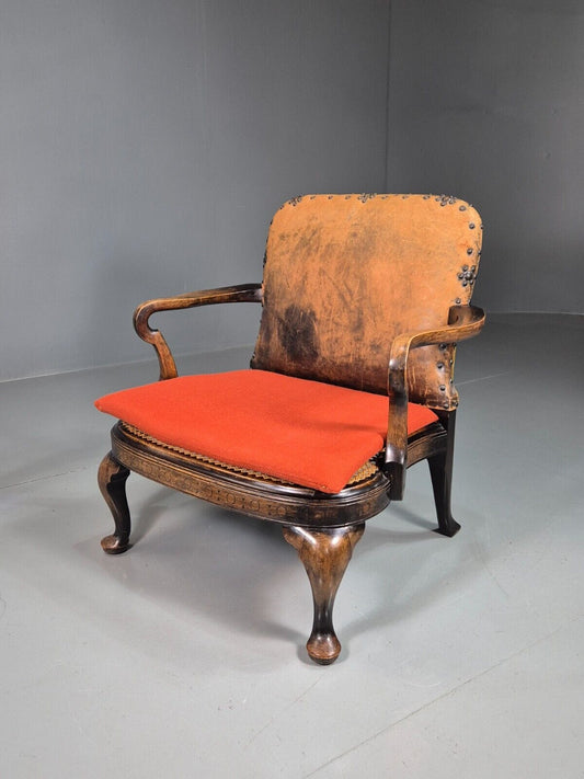 Vintage Lounge Chair Beech Frame Bergere Seat Antique Early 20th EB7640 VCLO - UKDK FURNITURE