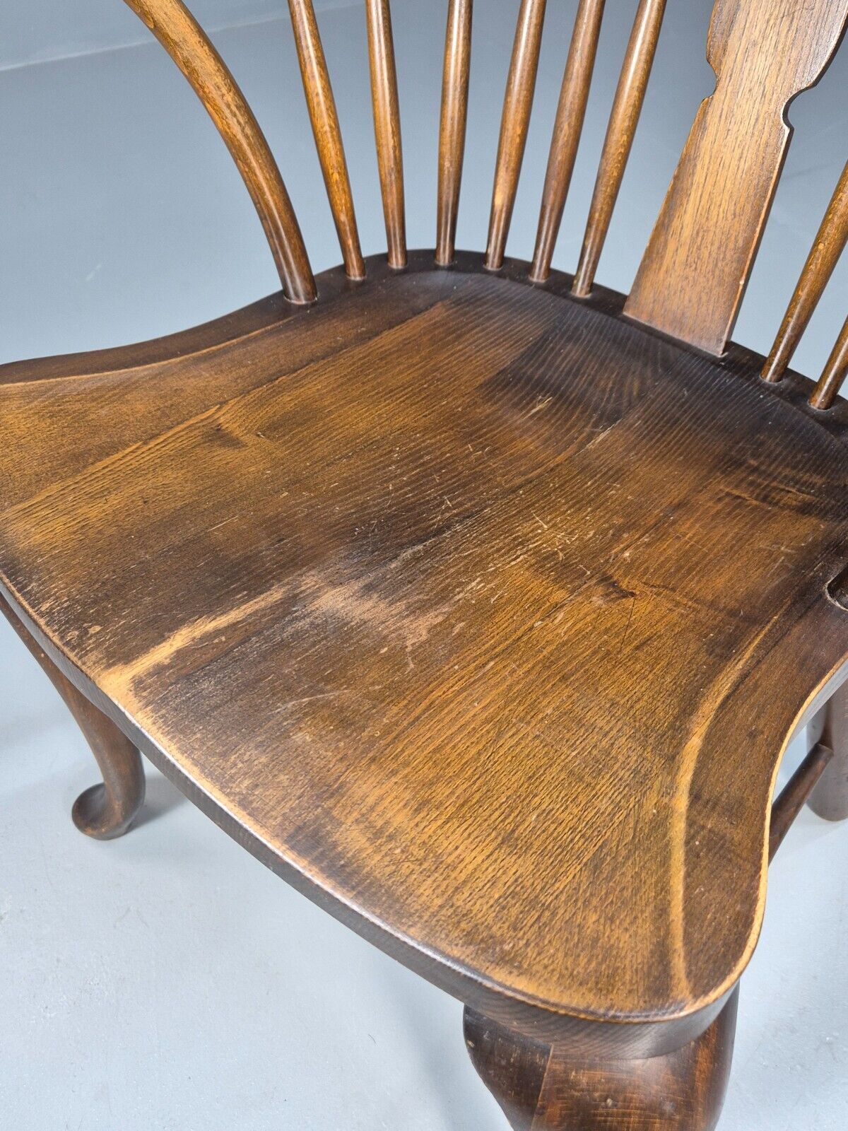 Vintage Windsor Chair Beech Wood Stickback Pad Feet Antique EB8961 VDIN - UKDK FURNITURE
