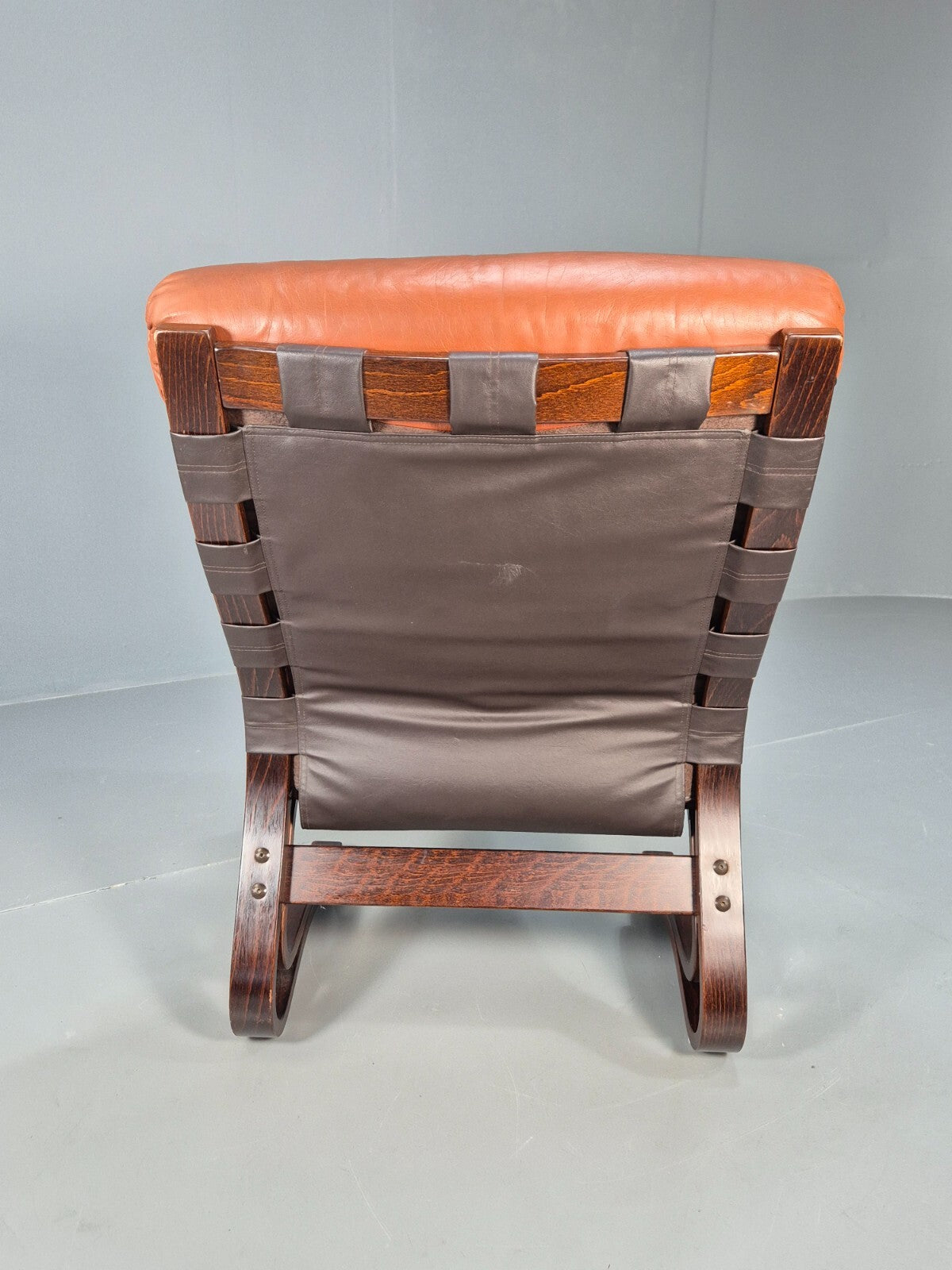 Vintage Danish Leather Tan Lounge Chair Skyline Hove MCM Retro 1970s EB9274 MBEN - UKDK FURNITURE