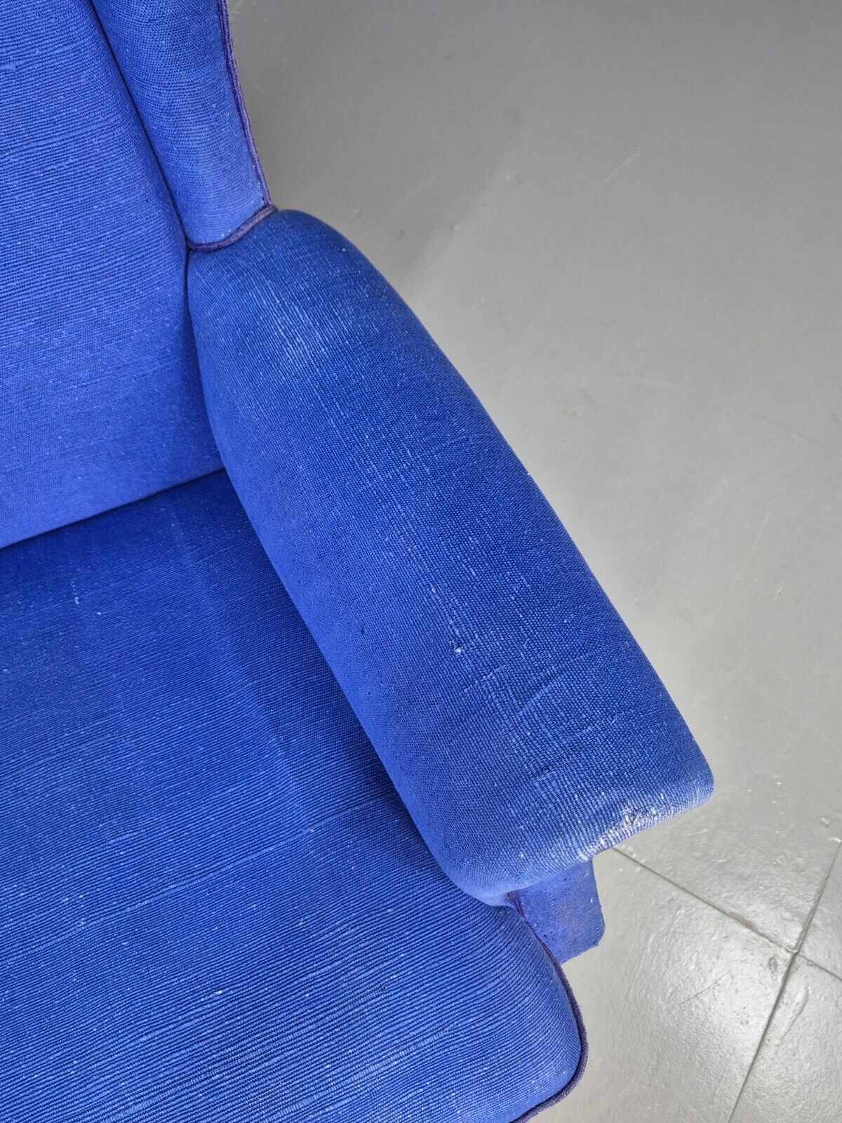 Vintage Danish Wingback Lounge Chair Blue Wool 1960s EB8468 VCLO - UKDK FURNITURE