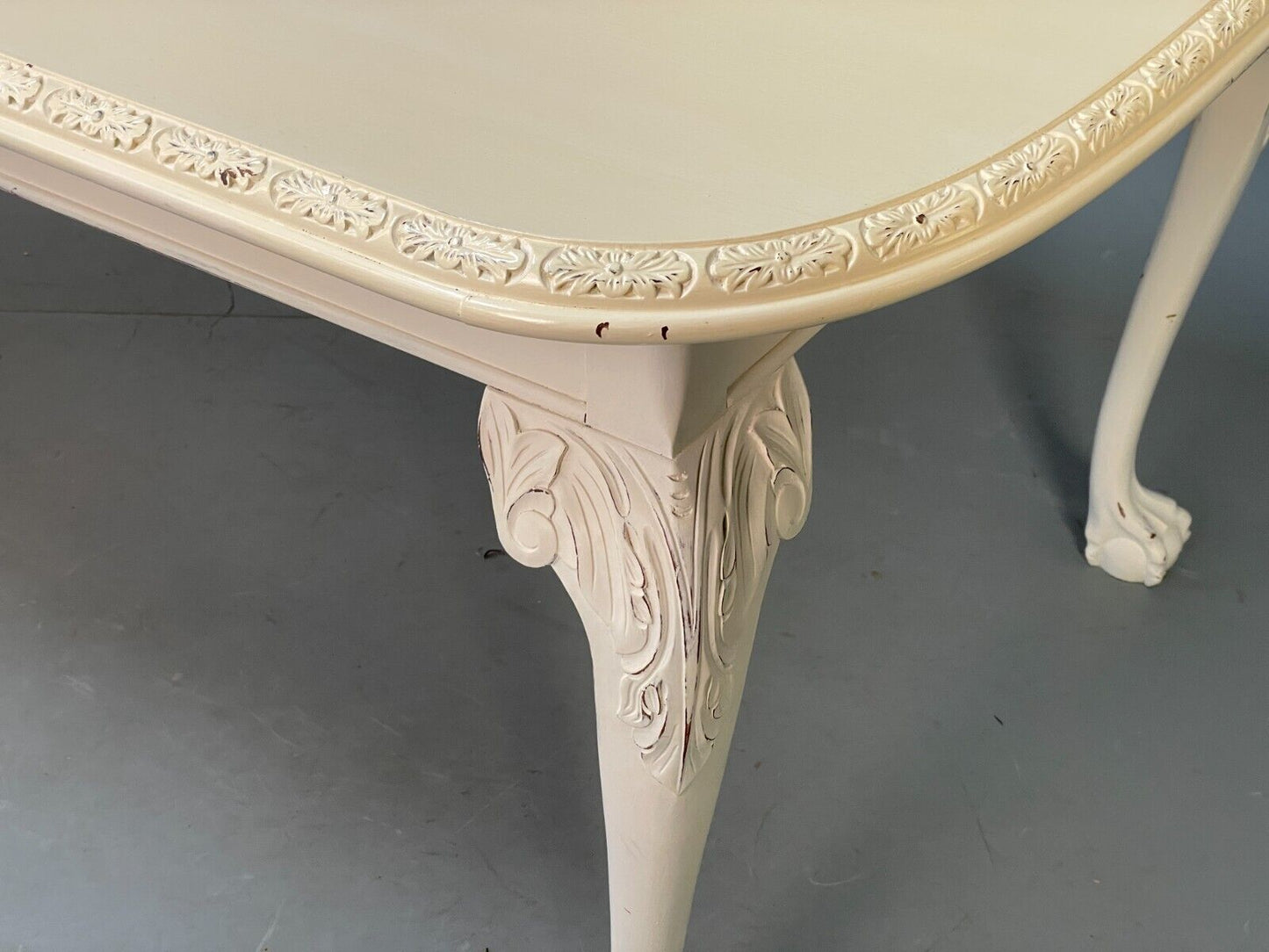 Antique Extending Dining Table Off White Painted Mahogany French EB9127 VWOO - UKDK FURNITURE