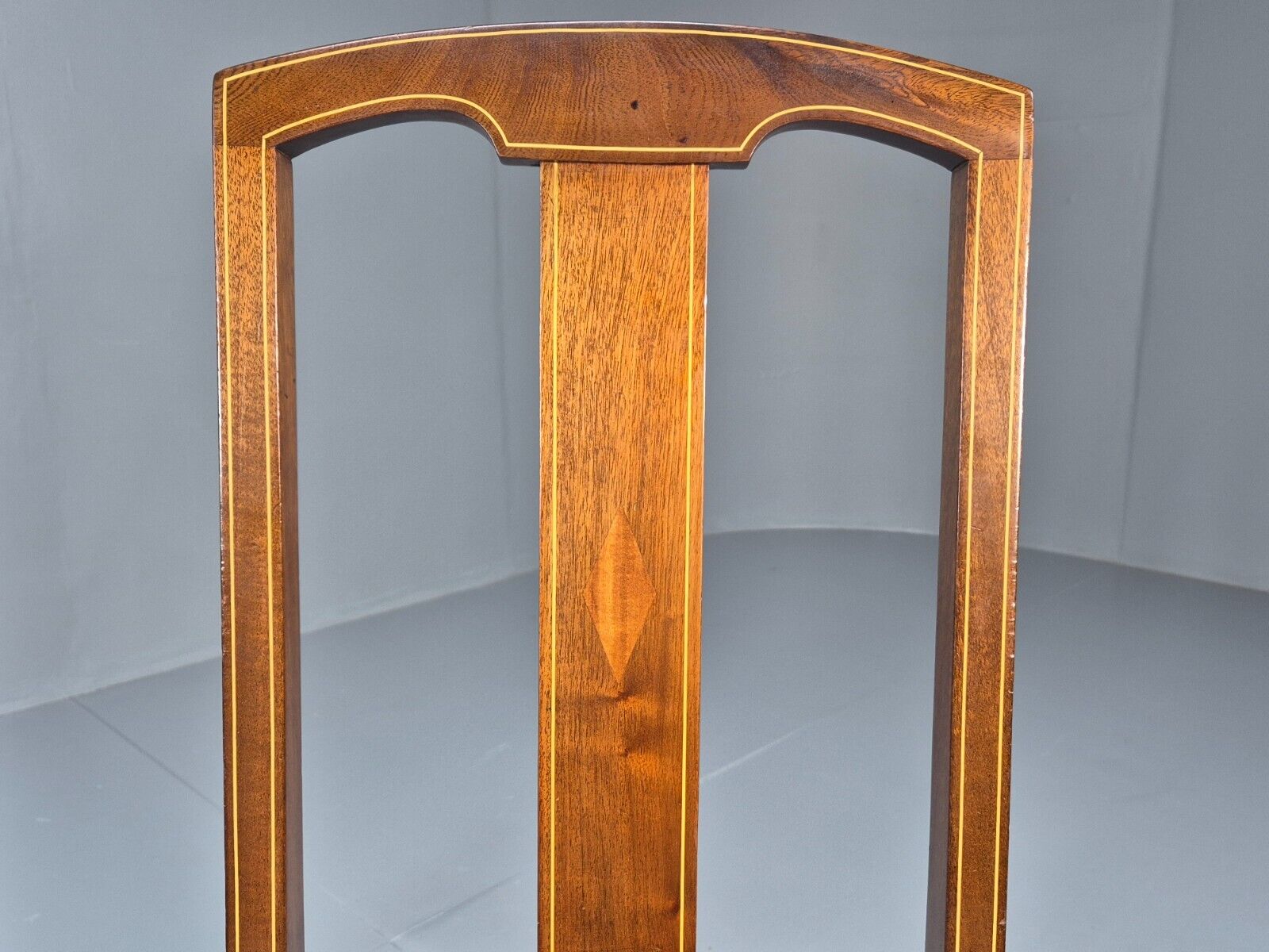 2 Vintage Dining Chairs Stripe Upholstery Boxwood Inlay 1920s EB8852 VDIN - UKDK FURNITURE