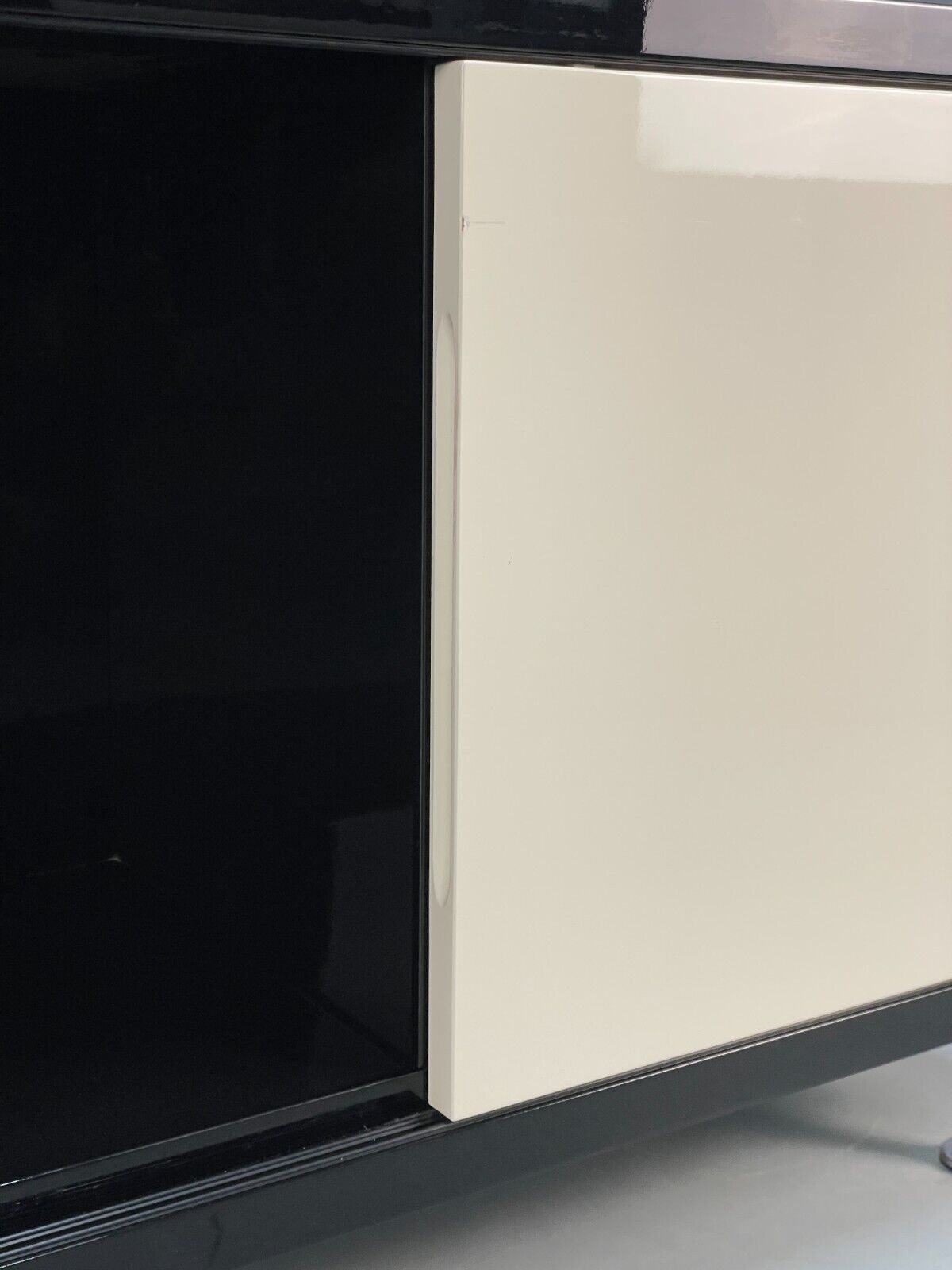 Modern Gloss Black Media Unit With Metal Legs Contemporary Storage EB8661 MWOO - UKDK FURNITURE