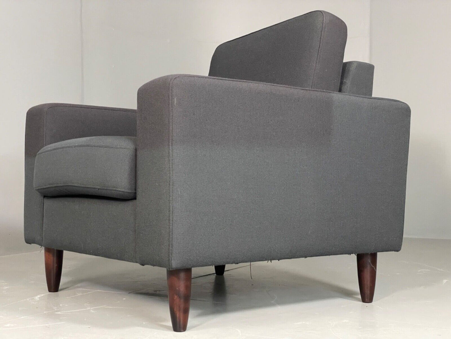 Vintage Danish Lounge Chair by Hurup Slate Grey Fabric Retro MCM EB6116 MNOR - UKDK FURNITURE