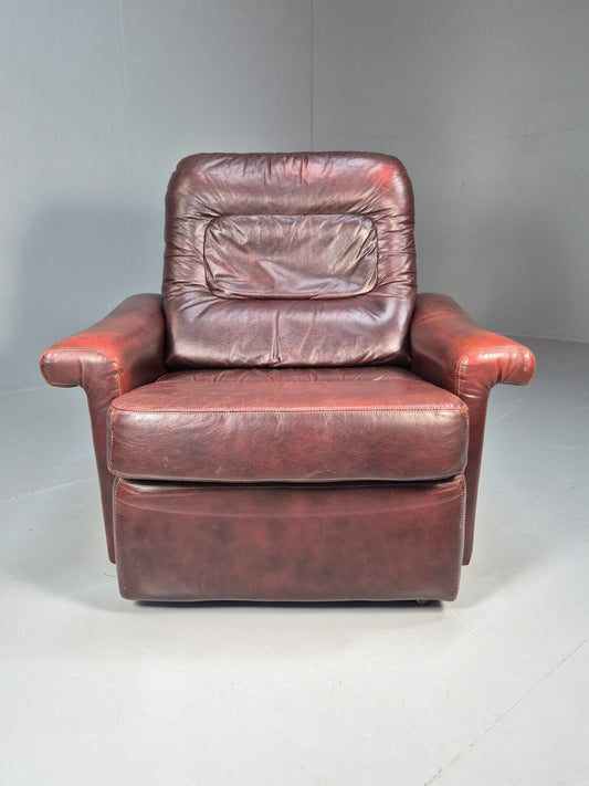 Vintage Brown Leather 1970s Lounge Chair Originally from Harrods EB9140 MNOR - UKDK FURNITURE