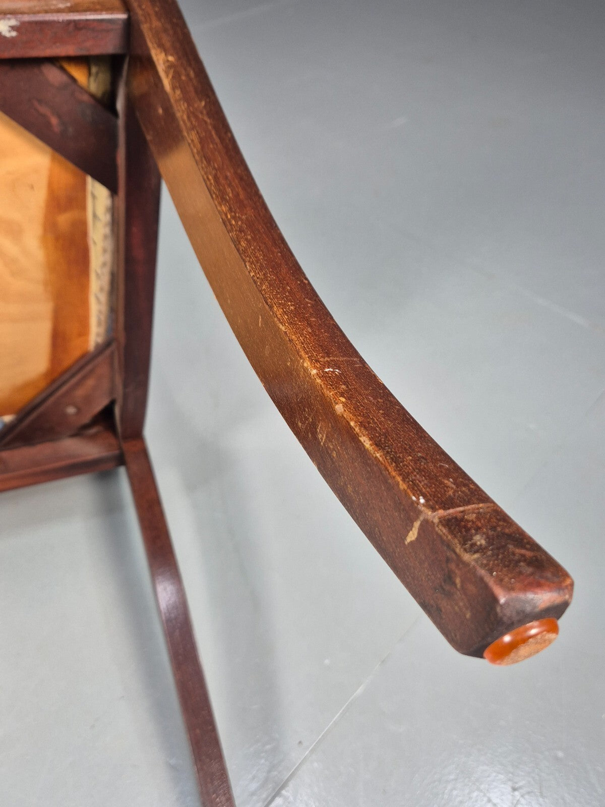 Vintage Danish Dining Chair Blue Striper Mahogany Georgian 20th C EB1479 VDIN - UKDK FURNITURE