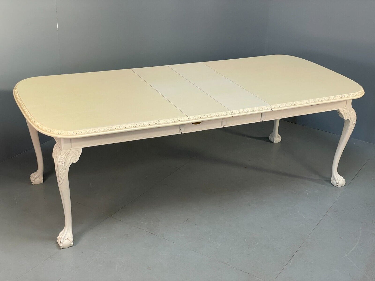 Antique Extending Dining Table Off White Painted Mahogany French EB9127 VWOO - UKDK FURNITURE