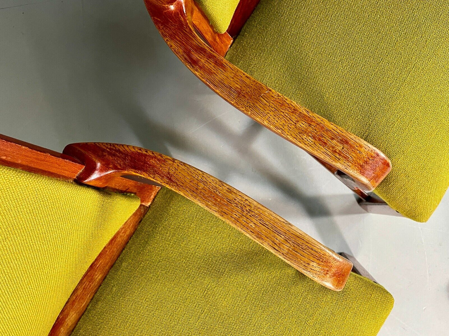 EB6737 2 Vintage Danish Elbow Chairs Green Beechwood Retro MCM MDIN - UKDK FURNITURE