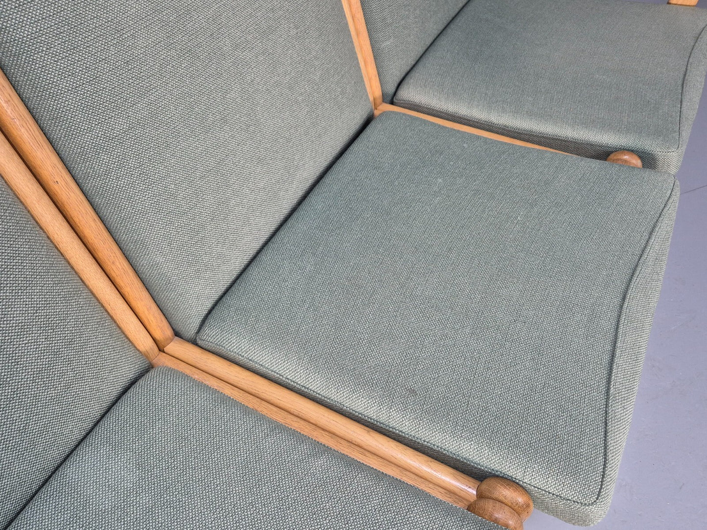 Green Wool and Oak Vintage Danish Sofa 1970s Modern Design Retro EB9263 M3SS - UKDK FURNITURE