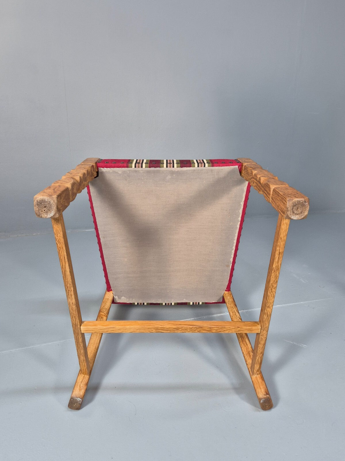 6 Vintage Kjaernulf Style Dining Chairs Oak Red Wool 1970s Retro EB9535 MDIN - UKDK FURNITURE