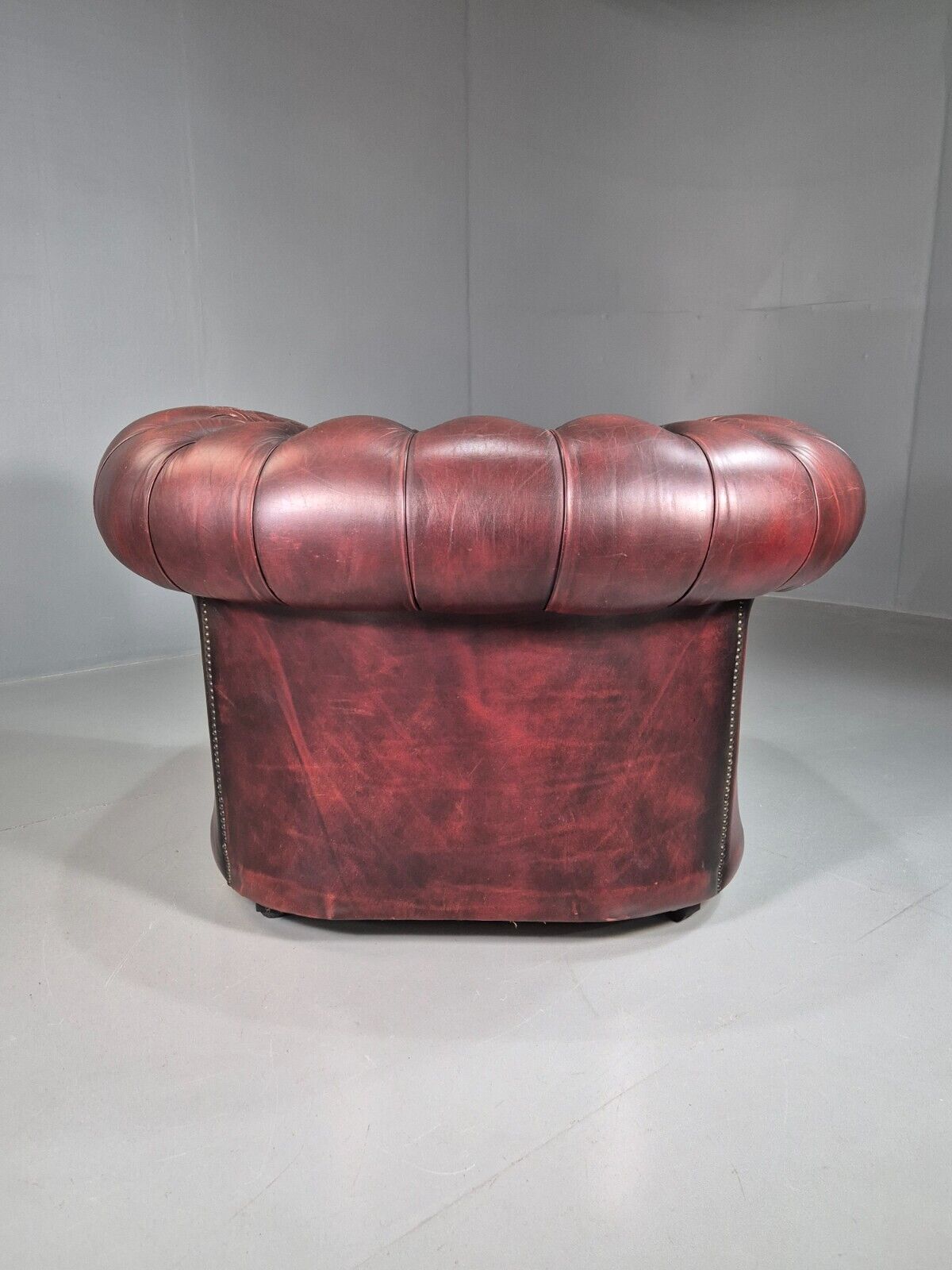 Vintage Chesterfield Chair Red Oxblood Leather 1970s Retro EB7431 VLEA - UKDK FURNITURE