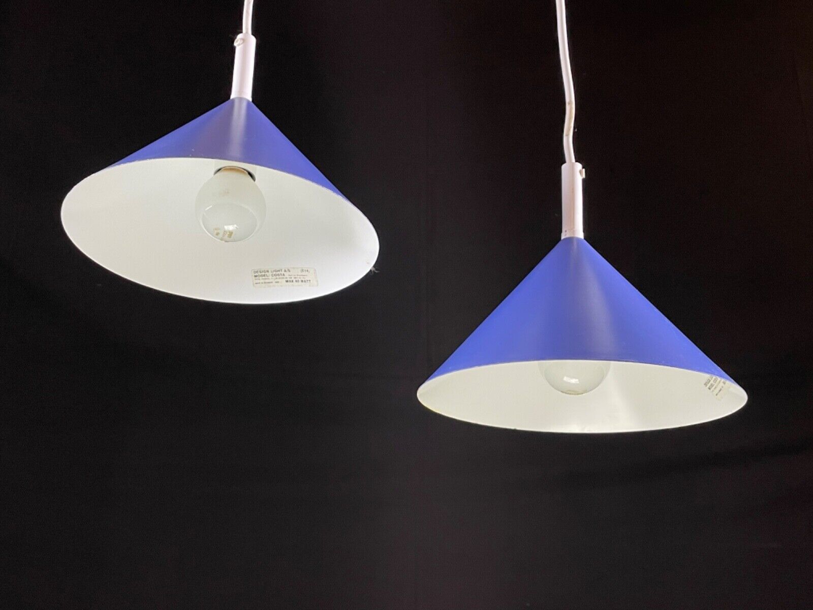 Danish Pair Design A/S Model: Costa Blue Pendent Lights, Retro, EB5104 LCLC - UKDK FURNITURE