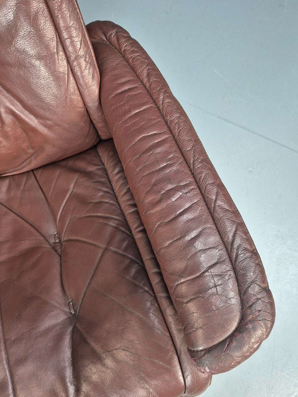 Brown Leather Ekorness Stressless Swivel Reclining Chair Vintage EB9279 MSWI - UKDK FURNITURE
