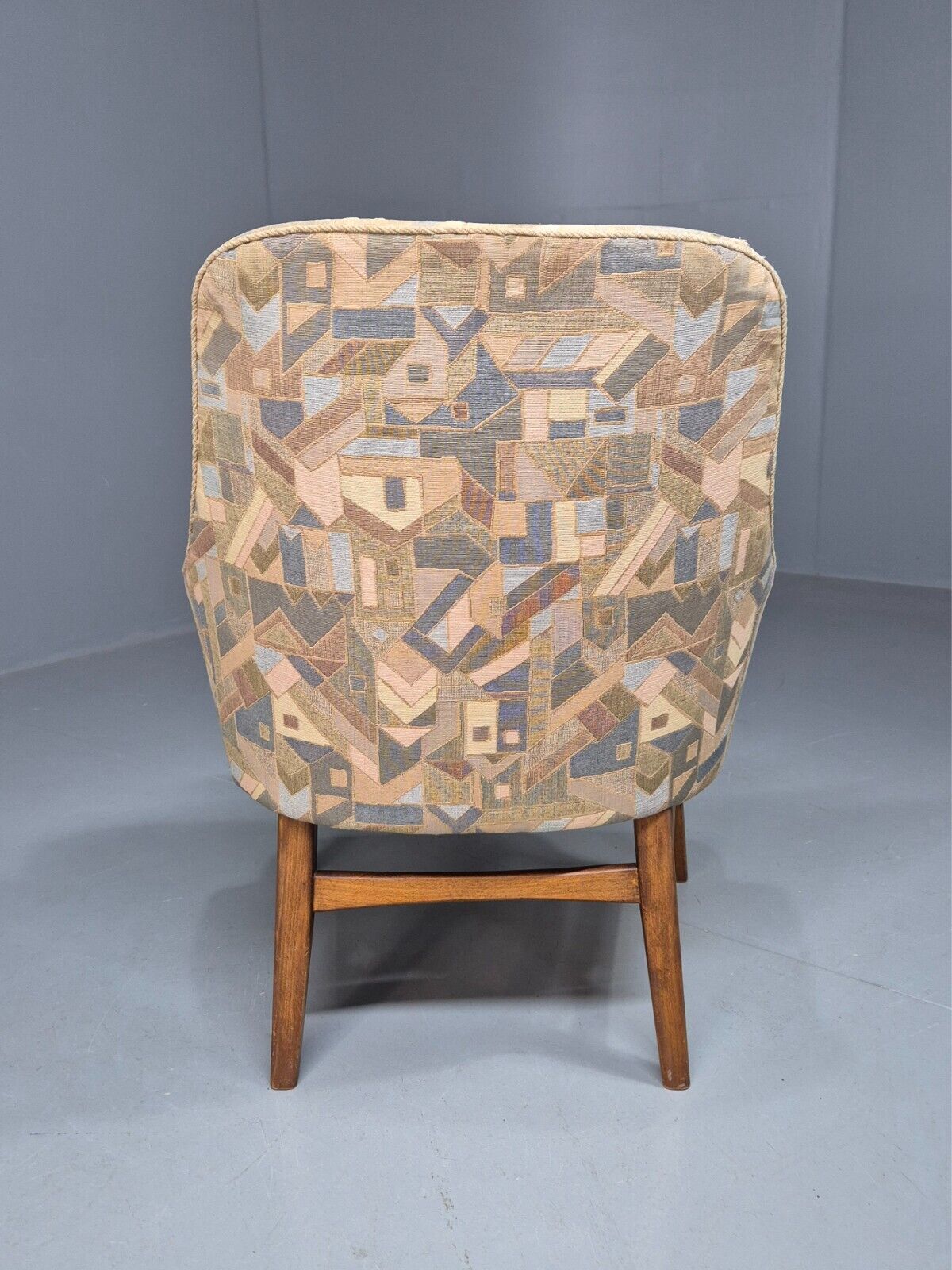 Vintage Danish Lounge Chair Multi Coloured Curved Retro 1950s MCM EB8253 MNOR - UKDK FURNITURE