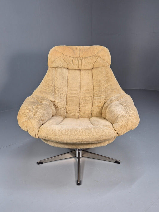 Vintage Danish Swivel Chair Beige Velour Bramin H W Klein MCM Retro EB8767 MSWI - UKDK FURNITURE
