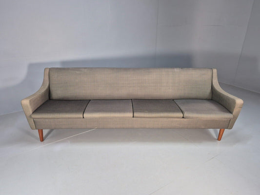 Vintage Danish 4 Seat Sofa Blue Green Wool Teak Legs MCM 1960s Retro EB8742 M4SS - UKDK FURNITURE