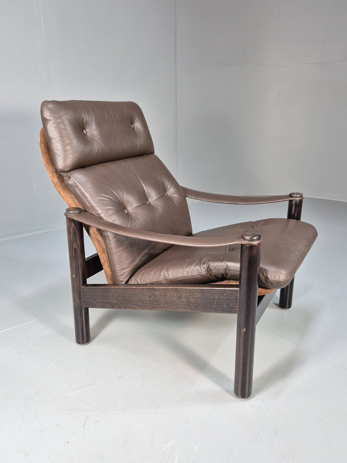 Vintage Brown Leather Lounge Chair Ebbe Gehl & Sorren Nissen Danish EB9790 MNOR - UKDK FURNITURE