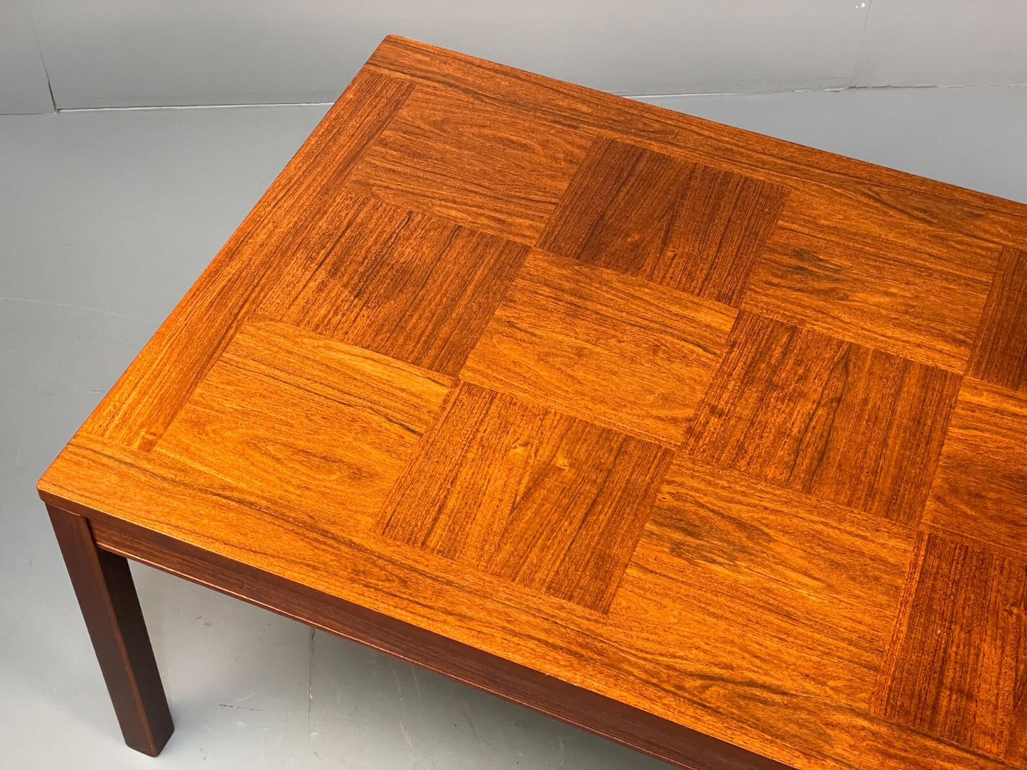 Midcentury Rectangular Chequerboard Pattern Coffee Table By Heggen EB8670 MWOO - UKDK FURNITURE