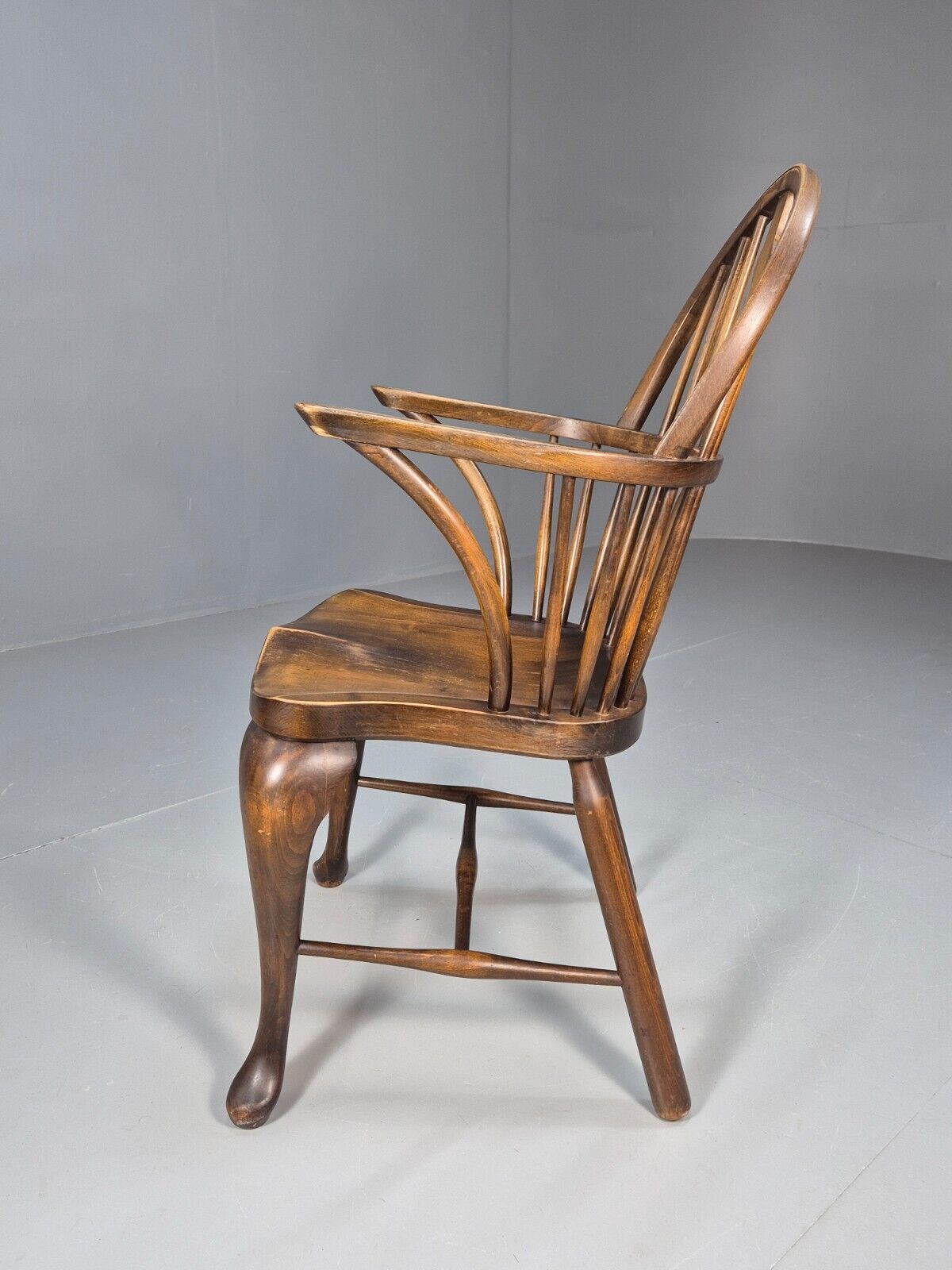 Vintage Windsor Chair Beech Wood Stickback Pad Feet Antique EB8961 VDIN - UKDK FURNITURE