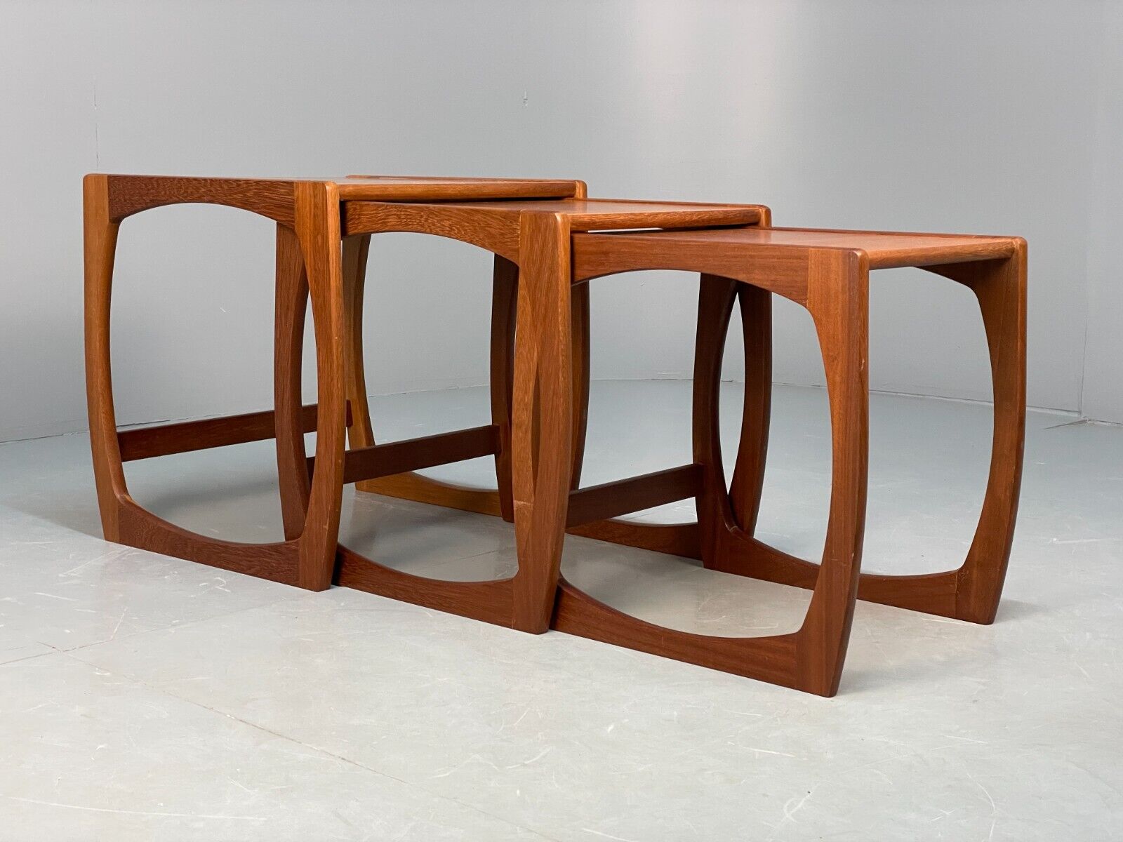Vintage Teak Nesting Tables Set Of Three Coffee Tables EB8669 MWOO - UKDK FURNITURE