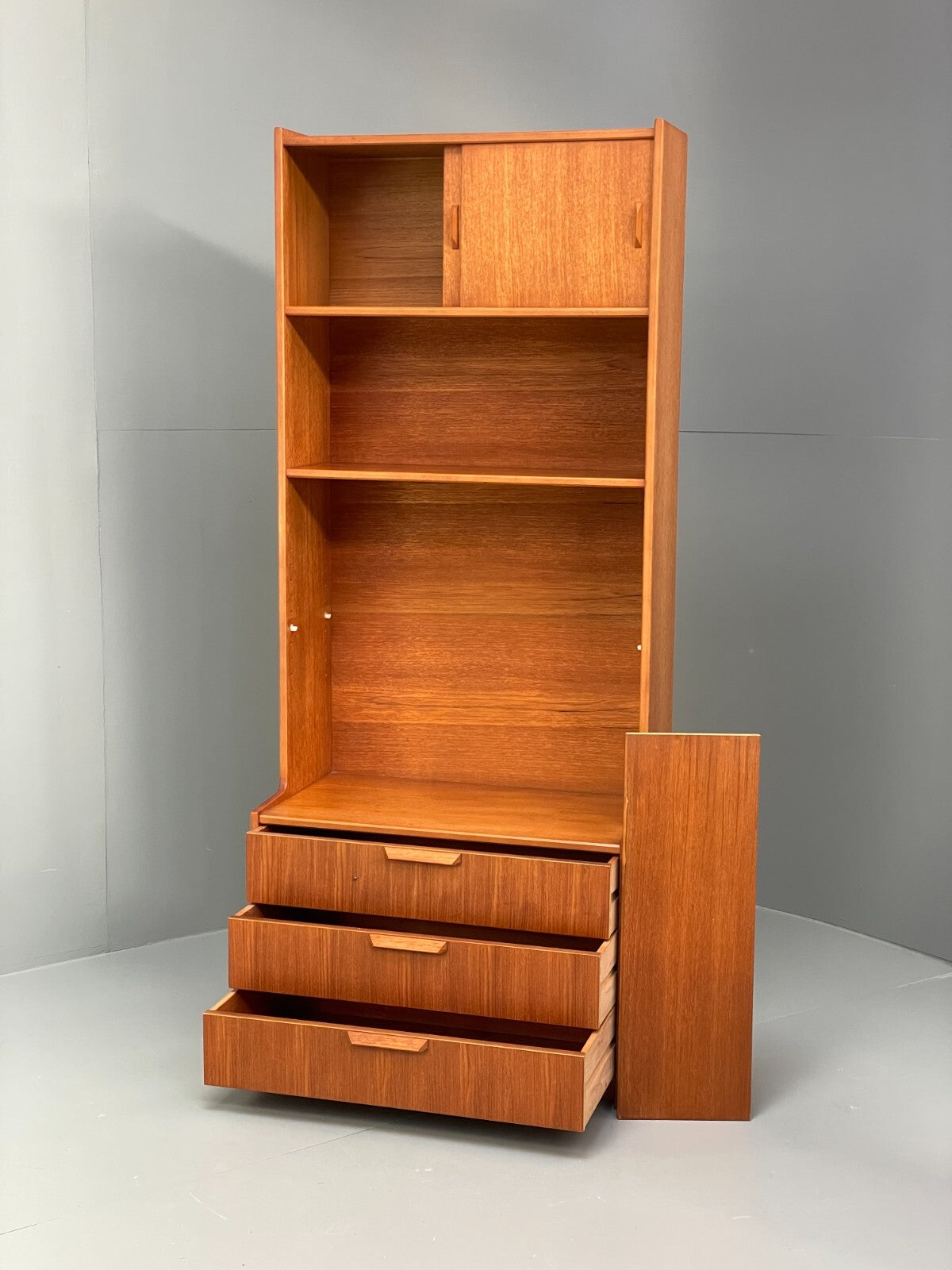 Vintage Teak Wall Unit By Gibbs Furniture 1970s Design Drawers EB9529 MWOO - UKDK FURNITURE