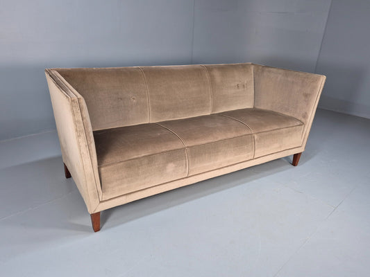 Vintage Danish Art Deco Sofa Mink Velour Straight Arm and Back 1930s EB9159 V3SS - UKDK FURNITURE