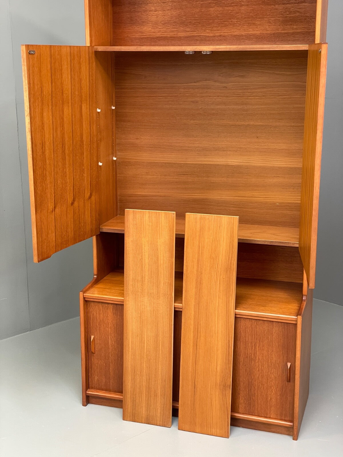Vintage Teak Wall Unit By Gibbs Furniture 1970s Shelving Retro EB9752 MWOO - UKDK FURNITURE