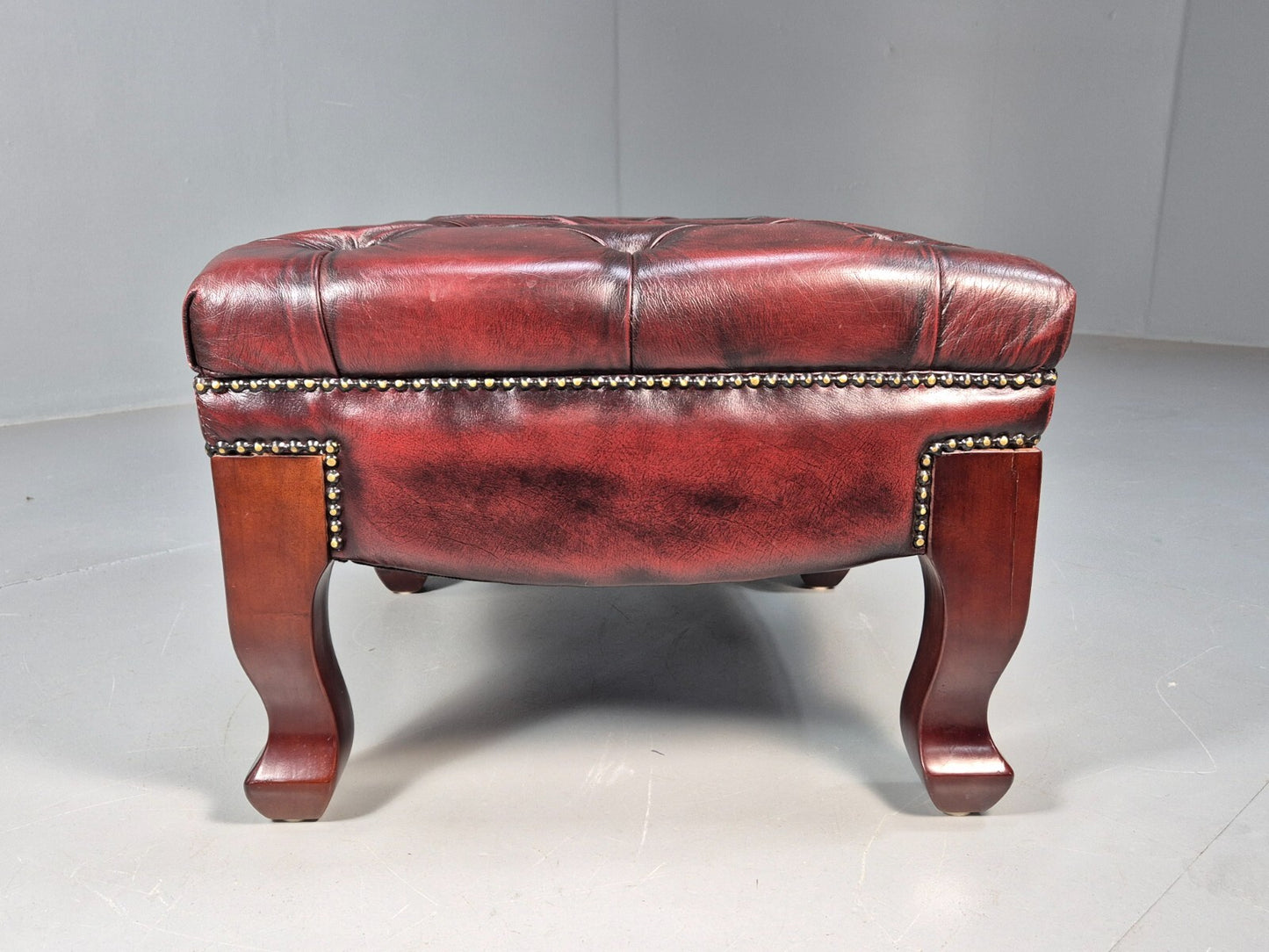 Vintage Oxblood Chesterfield Footstool Danish Retro Antique Style EB9665 MFOO - UKDK FURNITURE