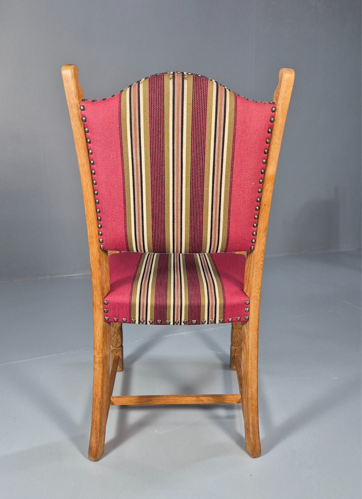 6 Vintage Kjaernulf Style Dining Chairs Oak Red Wool 1970s Retro EB9535 MDIN - UKDK FURNITURE