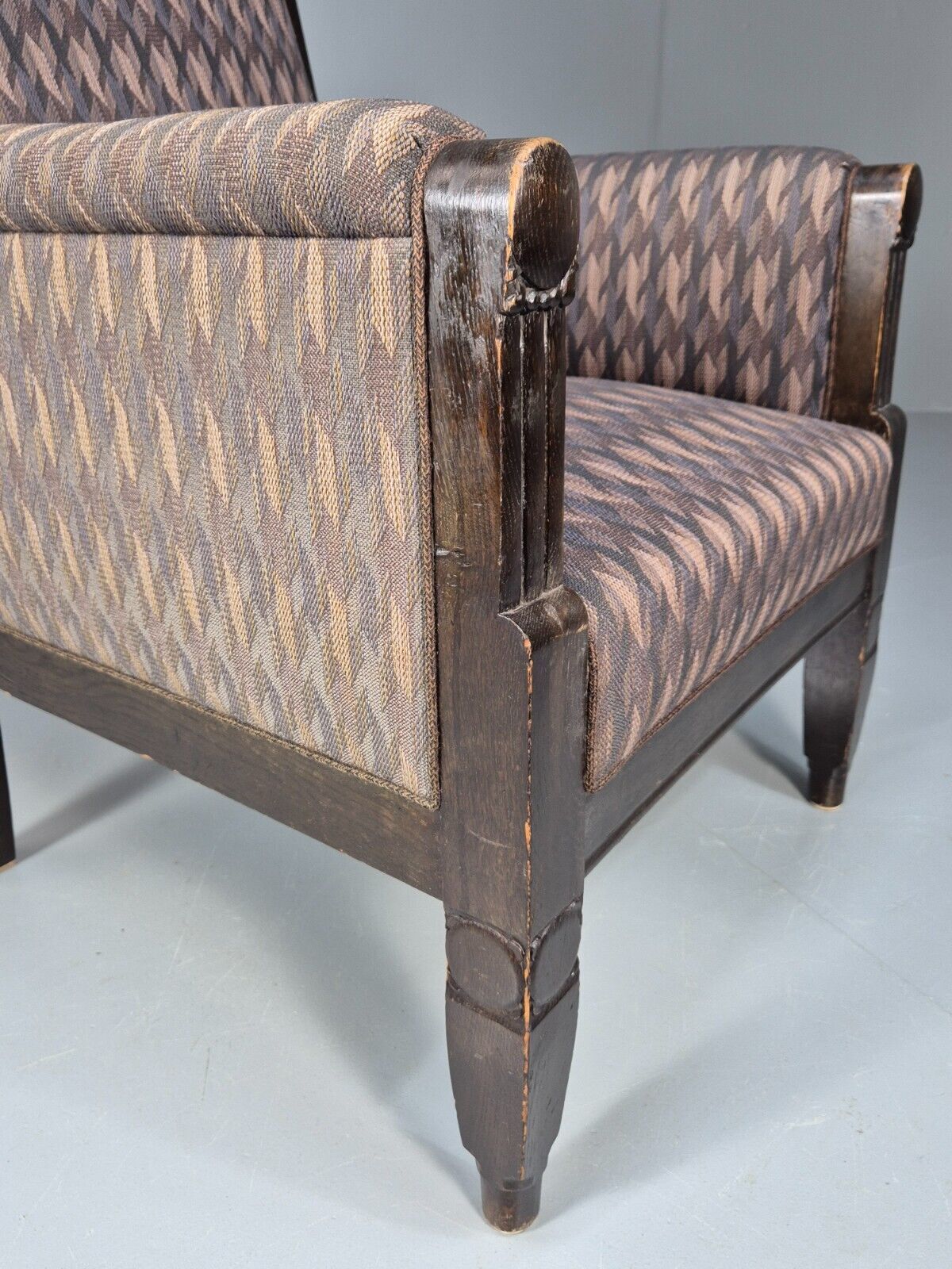 Vintage Danish Lounge Chair Purple Hue Oak Frame Empire Antique EB8920 VCLO - UKDK FURNITURE