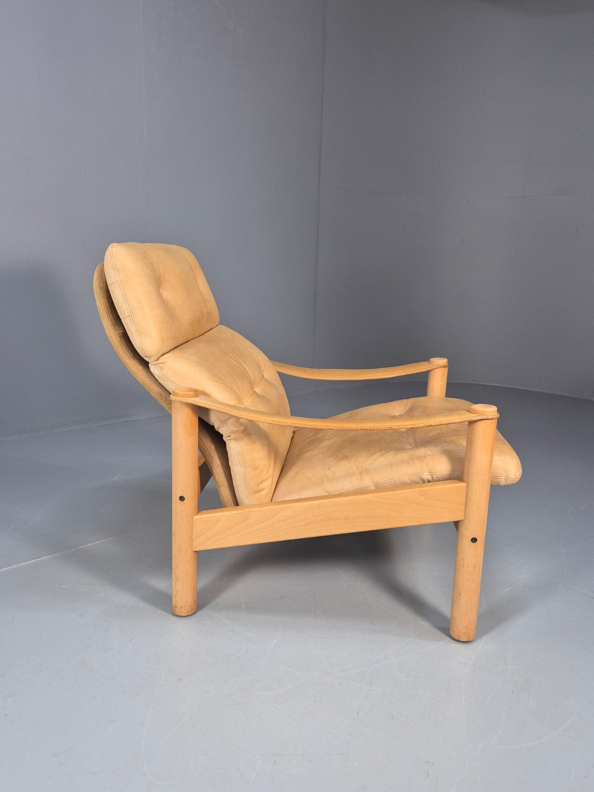 Vintage Nubuck Leather Lounge Chair Ebbe Gehl Danish Mid Century EB9301 MNOR - UKDK FURNITURE