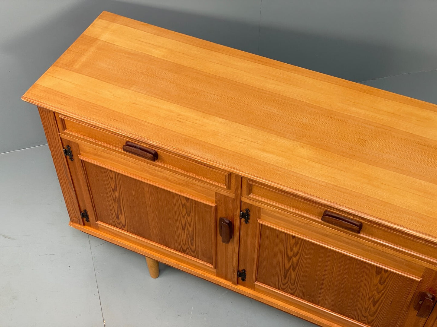 Vintage Pine Sideboard With Teak Handles Retro Unique Design EB9427 MWOO - UKDK FURNITURE