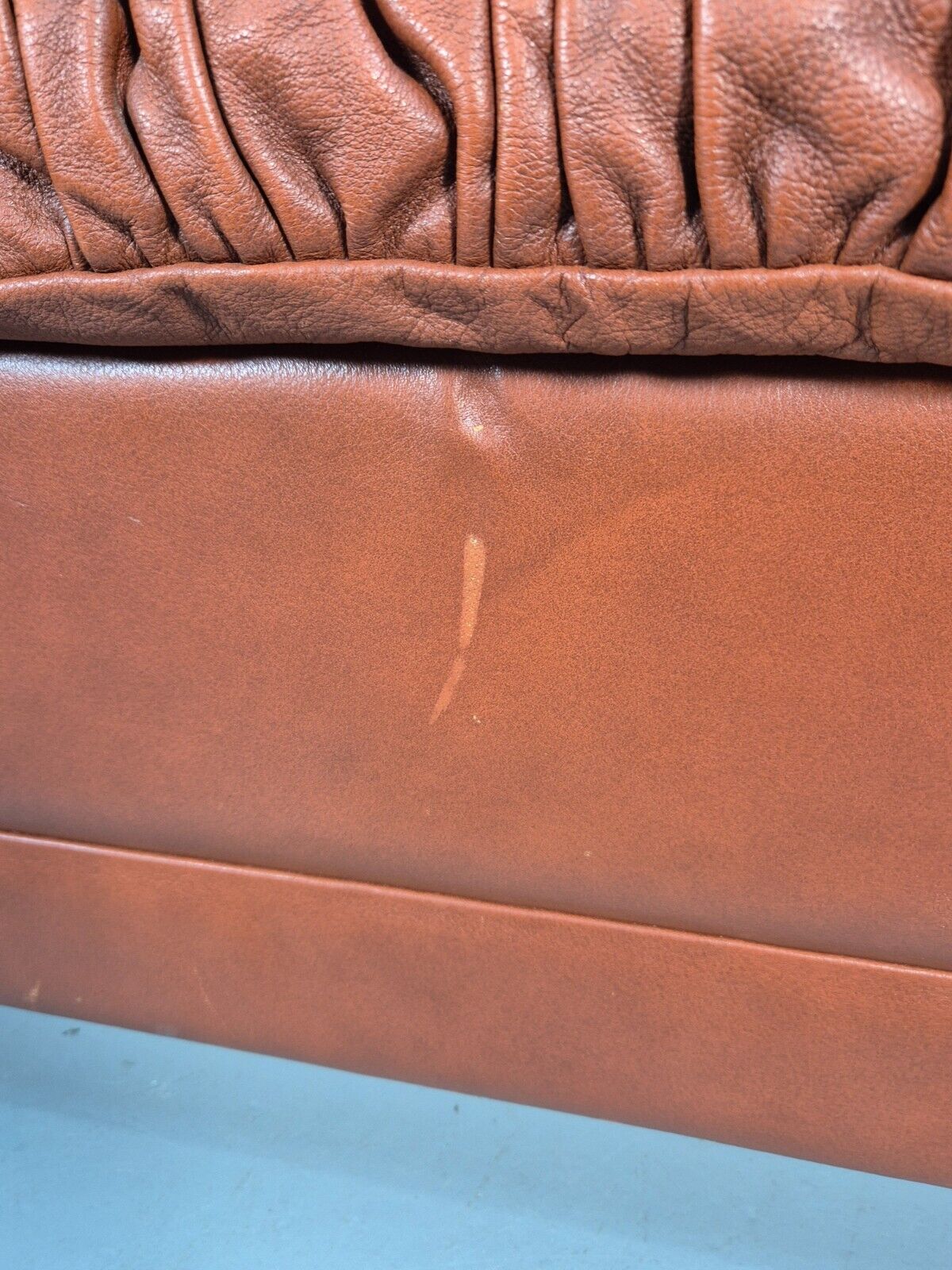 Vintage Danish Lounge Char Tan Leather 1970s Retro MCM EB8478 MNOR - UKDK FURNITURE