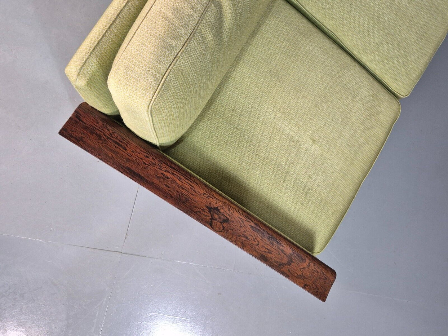 Vintage Midcentury Danish Three Seat Green Sofa Rosewood EB7741 M3SS - UKDK FURNITURE